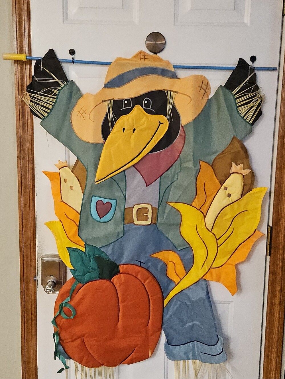 Fall Mr Scarecrow Straw Large Size Pole Flag